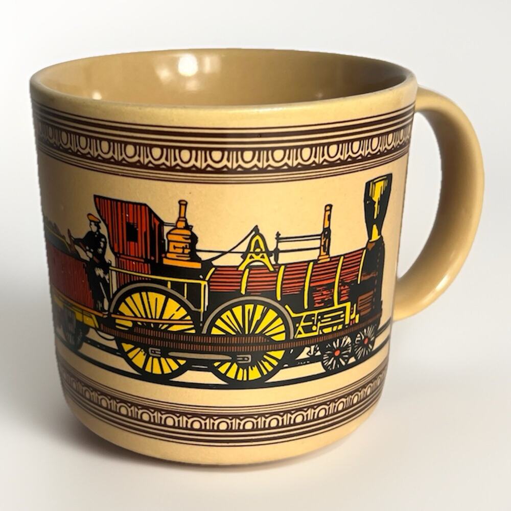 Ralph Lauren JAPAN Train Mug Ceramic Coffee Cup Steam Engine Locomotive Chaps